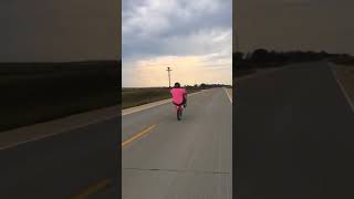 riding a wheelie on a  2014 crf150rbe