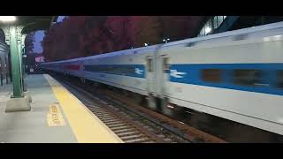 Dobbs Ferry, NY up-close - double MNR express train action, October 30, 2024