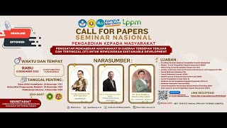 🔴 LIVE | Call For Papers Seminar Nasional Pengabdian Kepada Masyarakat