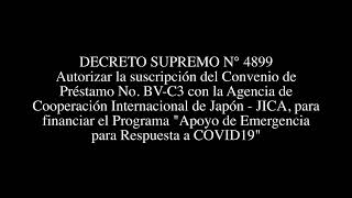 DECRETO SUPREMO N° 4899 - Autorizar la suscripción del Convenio de Préstamo No. BV-C3 con JICA