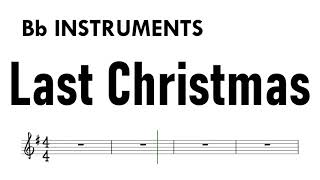 Last Christmas Bb Instruments Sheet Music Backing Track Partitura