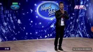 Kiran Bhujel at Nepal Idol Kathmandu Audition