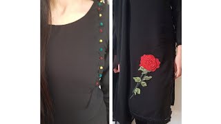 BLACK SUIT SIDE CUT NECK DESIGN/CUTTING/STITCHING