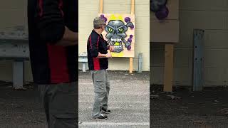 Knife Throwing in Slow Motion #shorts #knifeskills #knifethrowing