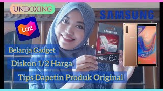 UNBOXING SAMSUNG GALAXY A7 (2018) & SAMSUNG MICRO SD 64GB EVO PLUS || BELANJA ONLINE  DI LAZADA ||