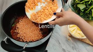 Healthy Vegan Recipe, Lentil Curry With Vegetables