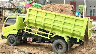 Mobil Dump Truk Pasir HINO 300 Jomplang Muatan Full Bak