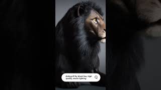 Asking AI for a black lion, high quality, studio lighting. #ai #photography #short