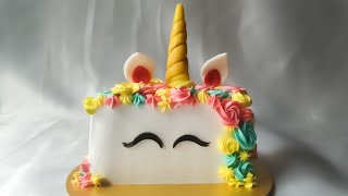 Unicorn Half Cake 🦄 | How to make Unicorn Horn, Eyes and Ears??