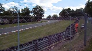 NASCAR Whelen Euro Series cars exiting Druids going toward Graham Hill Bend Elite 1 Race 2