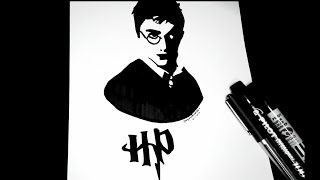 Harry Potter Silurysd Art Black Tutorial || Easy Potter drawing