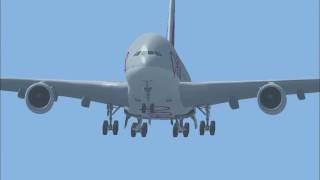 Qatar Airways A380 Landing at Doha Airport