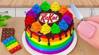 Miniature Chocolate Cake Recipe Using KitKat | Stunning Rainbow Cake Decorating Hacks