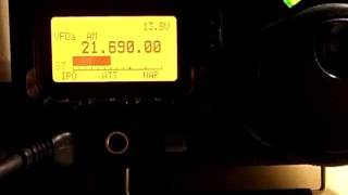 Radio France International 21690 kHz, transmissoin from Montsinery, French Guiana, 500kW TX