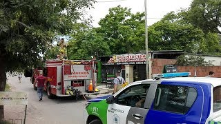 Incendio en un minimercado del barrio Parque Lasa