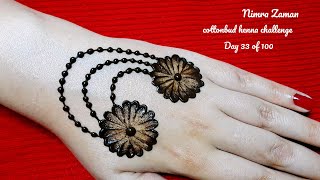 cottonbud trick mehndi design no.34 | simple back hand mehndi design | new stylish trick mehandi