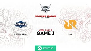 Rebellion Zion vs RRQ Hoshi GAME 1 | MPL ID S11 Week 3 Day 2 | Regular Season