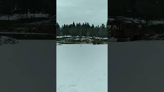 Losi R/C BogHog full speed 4s on a frozen, snow covered lake,