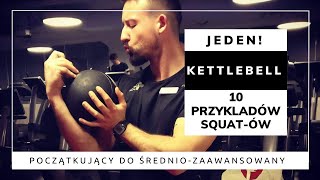 10 Przykładów ćwiczeń na nogi z jednym odważnikiem kulowym (Kettlebell)