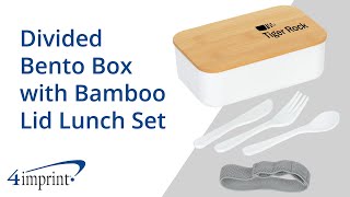 Divided Bento Box with Bamboo Lid Lunch Set by 4imprint Canada