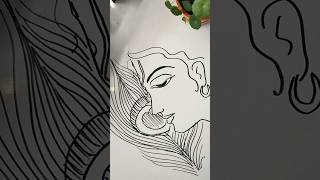 Lord Krishna drawing