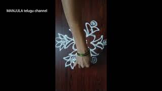 7x4 dots rangoli  // simple rangoli // easy rangoli // chukkala muggulu // sankranthi muggulu