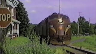 PRR E8's #5706 and #5898 through Shoemakersville, PA on a Blue Mountain & Reading passenger train