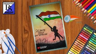 26 जनवरी, 2023 🇮🇳republic day drawing ,भारतीय गणतंत्र दिवस drawing🇮🇳-  @SekhrArts