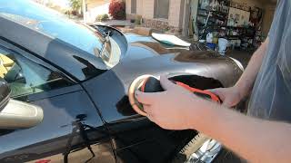 Angel wax paint correction on black paint holograph Marring