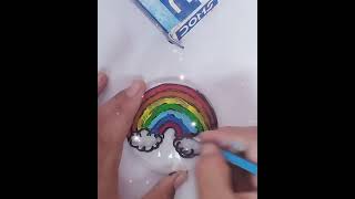 RAINBOW 🌈🌈🌈 glass painting #shorts