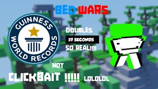 OMG ROBLOX BEDWARS WORLD RECORD DOUBLES!!!