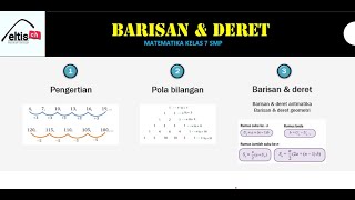 Baris & Deret, MATEMATIKA Kelas 7 SMP, teori dan latihan soal