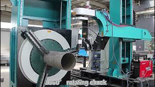 Roller bed big diameter pipe cutting beveling machine is a multi-axis controlled machine