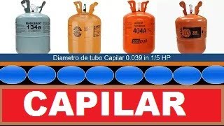 Mdidas de Capilar de 0.039 pulgadas para R134a R600a R404A R290 para 1/4 1/5 1/6 HP ¿CÓMO CALCULAR?