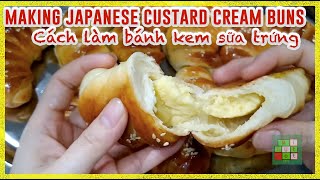 😋 Making Tasty Japanese Custard Cream Buns | Cách làm bánh kem sữa trứng Nhật - #262