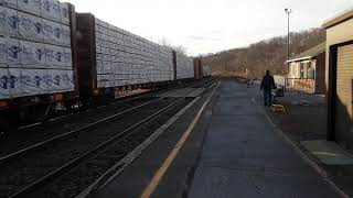 Southbound CSX Manifest passing Amsterdam station