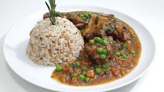 طبق اللحم بالأعشاب مع الأرز 🍛 estofado de ternera