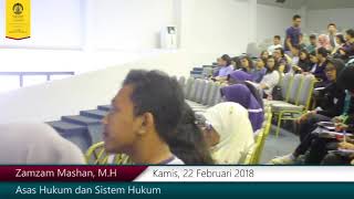 KULIAH UMUM  "Asas Hukum dan Sistem Hukum"