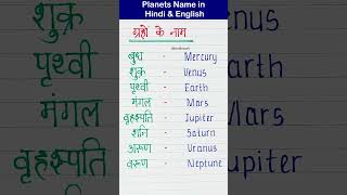 Planet name hindi and english #planets #educational #shorts