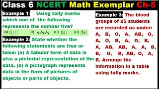 Class 6 Math Ch-5 Example 1 to 3 Math NCERT Exemplar Solution|MATH|NCERT|Data Handling|CBSE|MAT