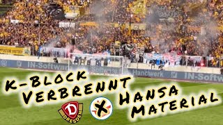 K-Block verbrennt Hansa Material #dynamodresden #hansarostock #3liga