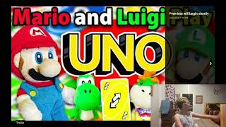 reacting to Mario and Luigi play uno