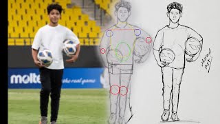 Drawing Cristiano Ronaldo Jr. Full Body (Tutorial)