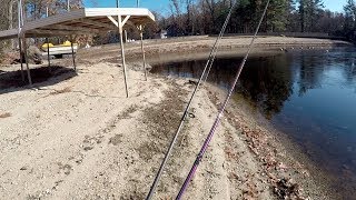 Fishing A DRAINED Lake For FREEZING Cold Water Bass!!!