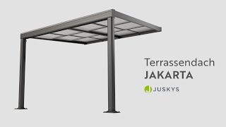 Terrassendach Jakarta 3x3 mit Polycarbonatplatten - mit Schiebedach & UV-Schutz