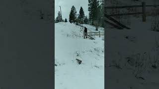 Launching an Arrma R/C BigRock  on 4s off a sled jump,,,