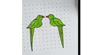 13dots parrot rangoli // simple rangoli // daily rangoli // easy rangoli