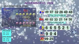 [LIVE] PCSO 9:00 PM DRAW - NOVEMBER 07, 2024 LOTTO RESULTS