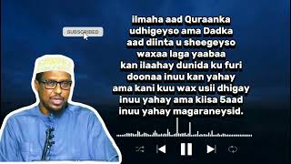 ilmaha aad Quraanka udhigeyso ama Dadka ad diinta u sheegeyso waxaa laga yaaba #sheekhmustafe #wacdi