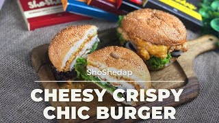 BURGER AYAM RANGGUP BERSAMA SOS CHEESY SALTED EGG SHOSHEDAP